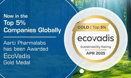 Aarti Pharmalabs Earns EcoVadis Gold Rating, Among Top 5% Globally for Sustainability